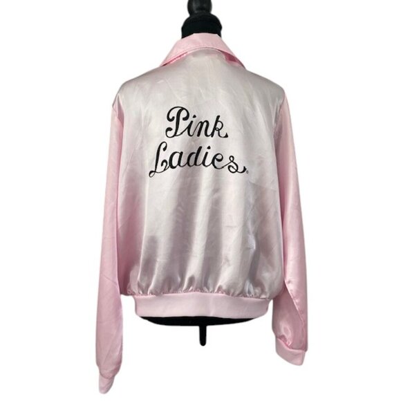 GREASE Pink Ladies Pink Satin Bomber Jacket XL - Picture 1 of 13